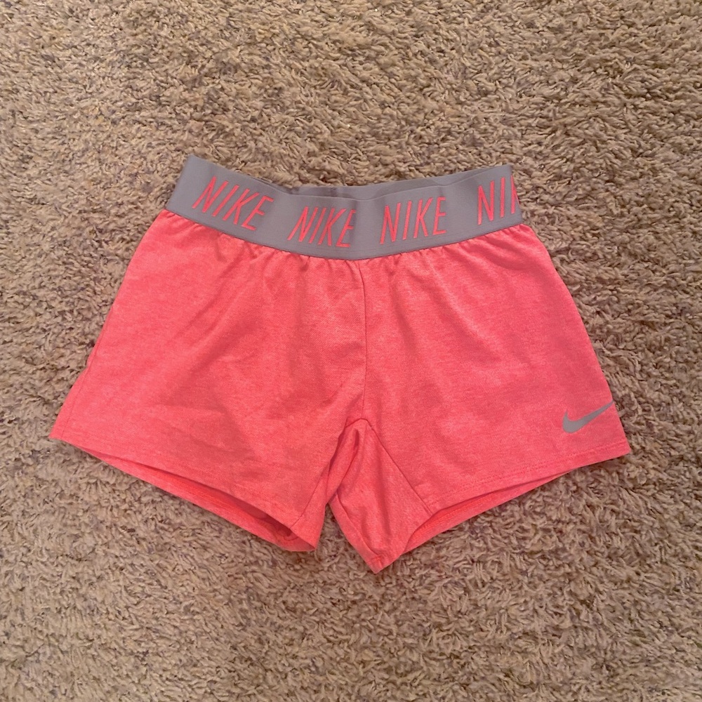 Girls Peach Nike Athletic Shorts